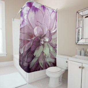 Purple Dahlia Design Shower Curtain