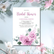 Purple Dahlia Eucalyptus Greenery Bridal Shower 