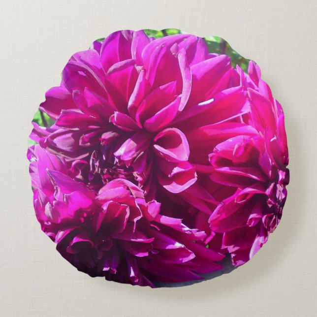 Purple Dahlia Flower Pillow (Front)