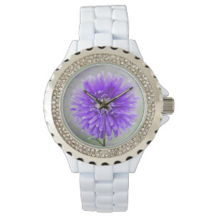 Purple Dahlia in Watercolor Watch