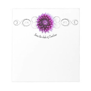 Purple Dahlia Personalised Notepad