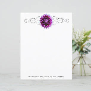 Purple Dahlia Personalised Paper Sheet