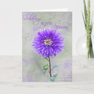 Purple Dahlia Sympathy Card