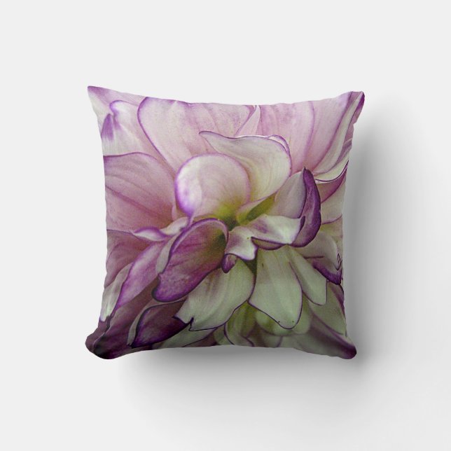 Purple Dahlia Throw Pillow (Front)