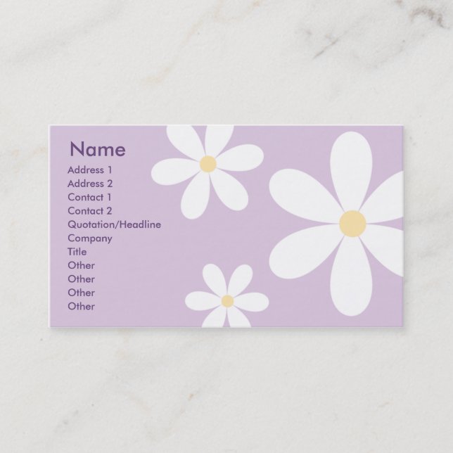 Purple Daisies - Business Card (Front)
