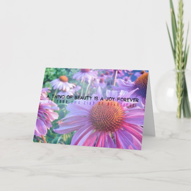PURPLE DAISIES Greeting Card (Front)