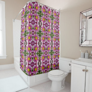 Purple daisies shower curtain