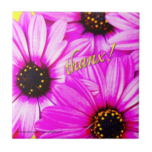 Purple Daisies, thanx! - Ceramic Tile
