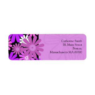 Purple Daisy Address Labels