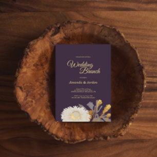 Purple Daisy Antique Wedding Brunch Invitation