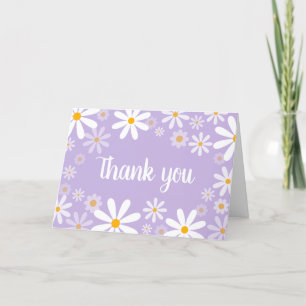 Purple Daisy Baby Shower  Thank You Card
