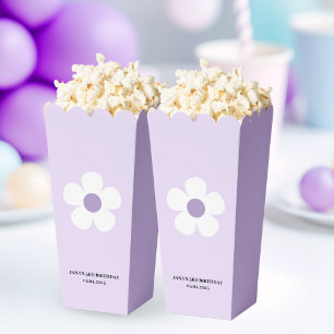 Purple Daisy Birthday Popcorn    Elegant Floral  Favour Box