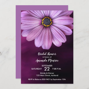 Purple Daisy Bridal Shower Invitations