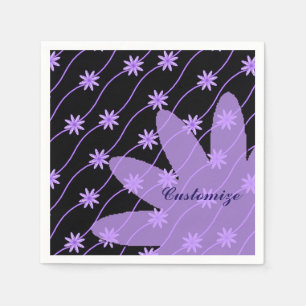 Purple Daisy Chain Floral Pattern Napkins