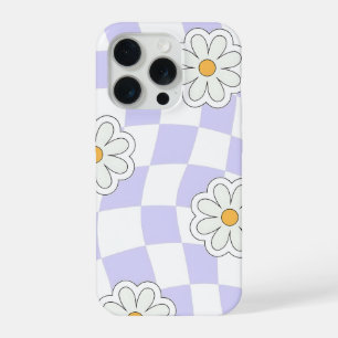 Purple Daisy Chequered Phone Case