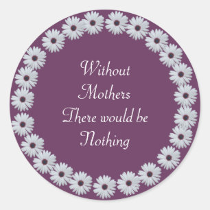 Purple Daisy Circle Classic Round Sticker