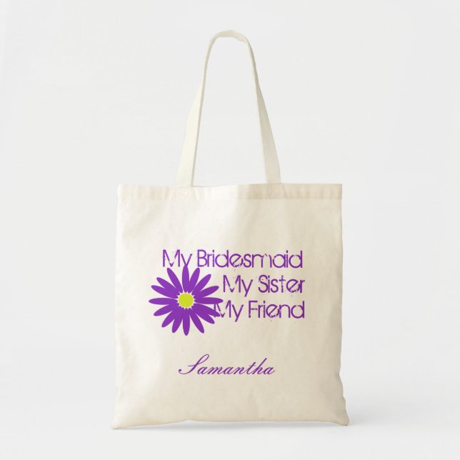 Purple Daisy/ Customisable Tote Bag (Front)