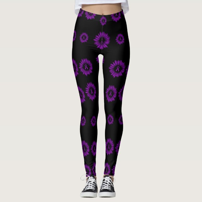 Purple Daisy...Daisy Leggings (Front)