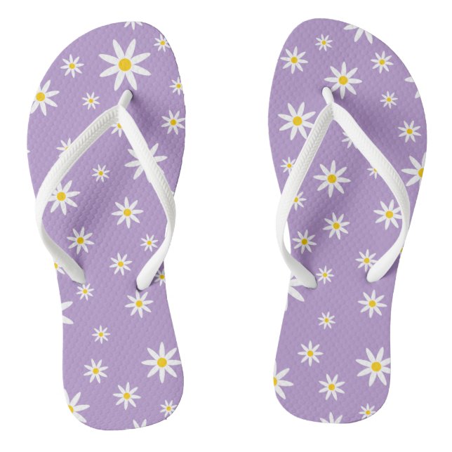 Purple Daisy Flip Flops (Footbed)
