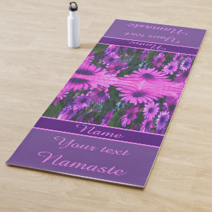 Purple Daisy Flower Abstract Art Personalised  Yoga Mat