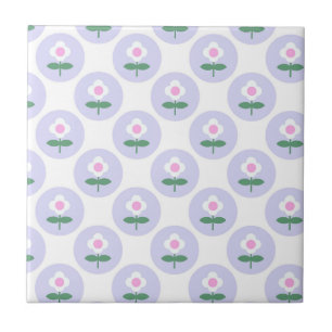 Purple Daisy Flower Baby Shower in Bloom Party Ceramic Tile