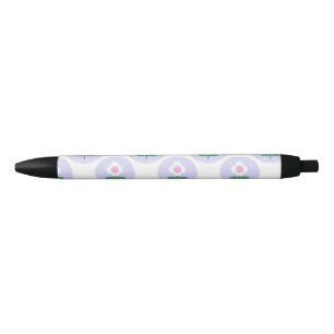 Purple Daisy Flower Back to School Stationery Black Ink Pen