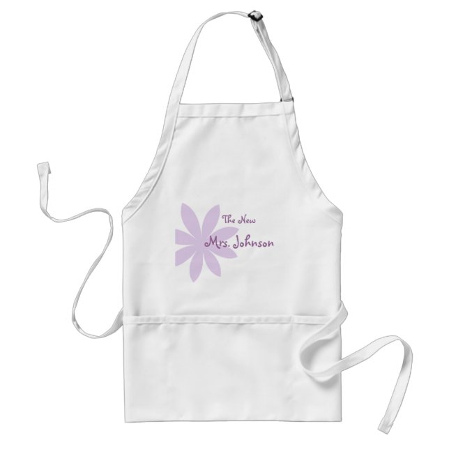 Purple Daisy Flower Bridal Standard Apron (Front)