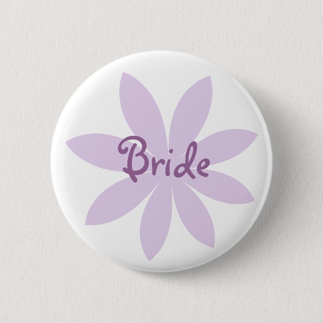 Purple Daisy Flower Bride 6 Cm Round Badge (Front)