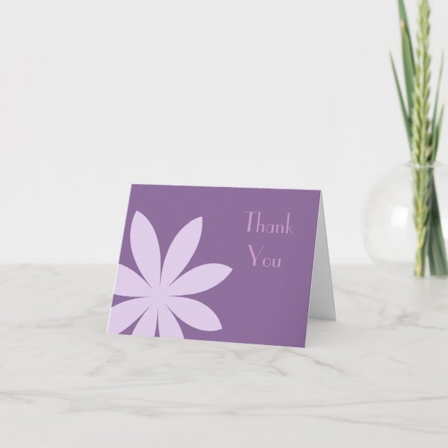 Purple Daisy Flower Bridesmaid Thank You Card (Front)