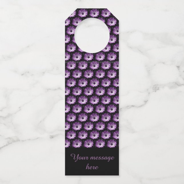 Purple Daisy Flower Custom Bottle Hangers (Front)