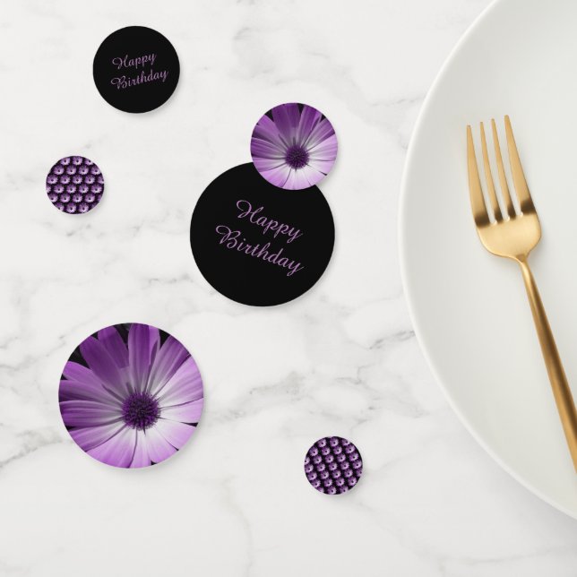 Purple Daisy Flower Custom Table Confetti (Group)