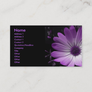 Purple Daisy Flower Customisable Business Card