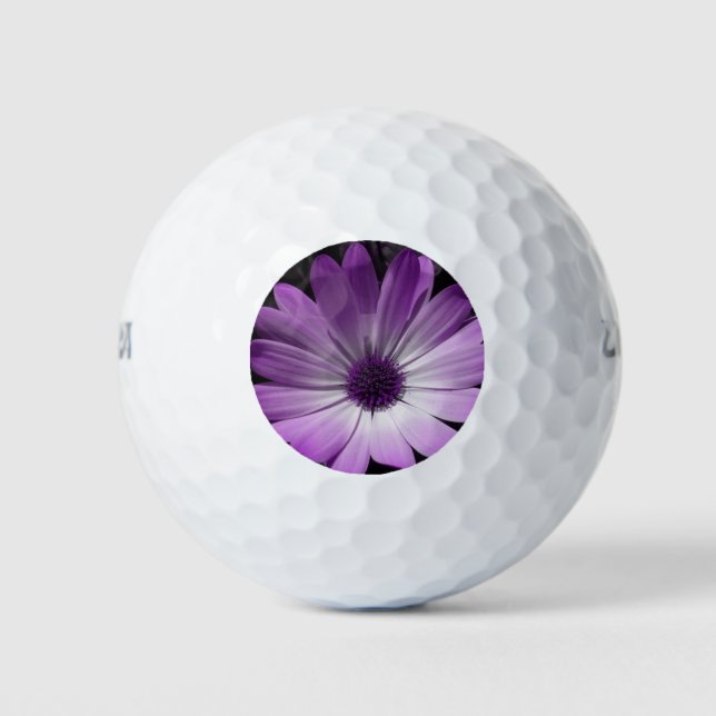 Purple Daisy Flower Golf Ball (Front)