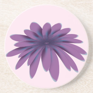 Purple Daisy Flower Illustration Floral Botanica Coaster