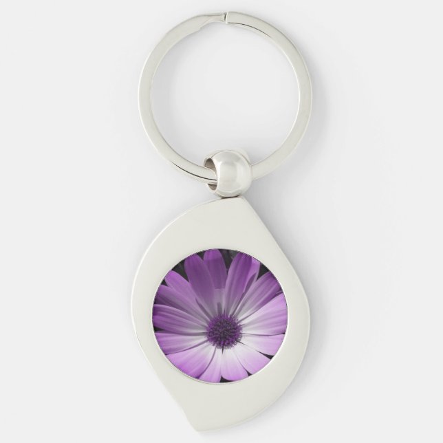Purple Daisy Flower Keychain (Front)