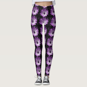 Purple Daisy Flower Leggings