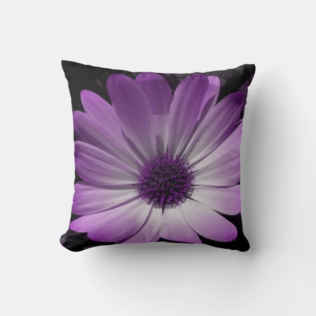 Purple Daisy Flower Pillow (Front)