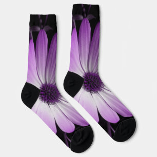 Purple Daisy Flower Socks