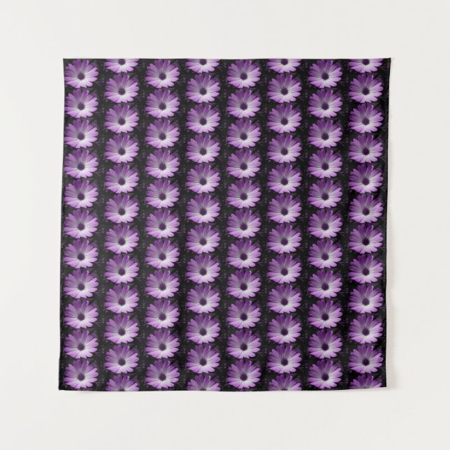 Purple Daisy Flower Tapestry (Front (Horizontal))