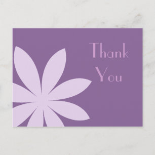 Purple Daisy Flower Thank You Postcard