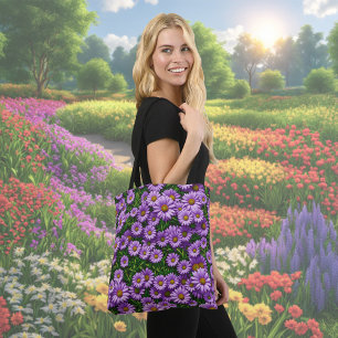 Purple Daisy Flower Tote Bag