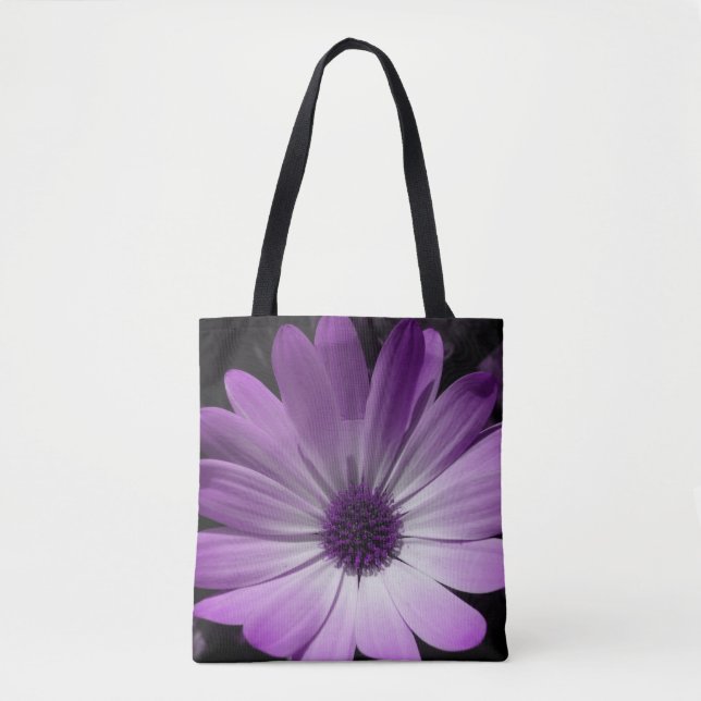 Purple Daisy Flower Tote Bag (Front)