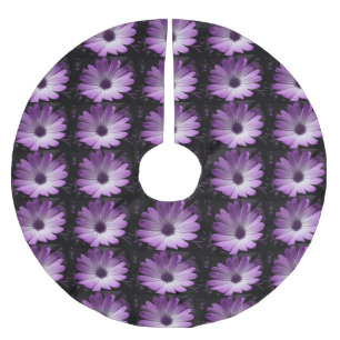 Purple Daisy Flower Tree Skirt
