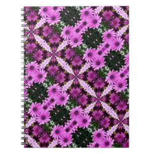 Purple Daisy Flowers Abstract Art Notebook