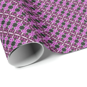 Purple Daisy Flowers Abstract Design Wrapping Paper