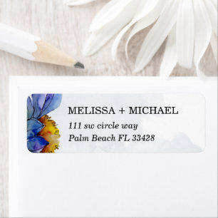 Purple Daisy Lavender Watercolor Return Address Label