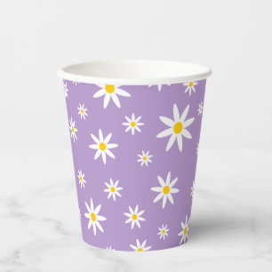 Purple Daisy Paper Cups