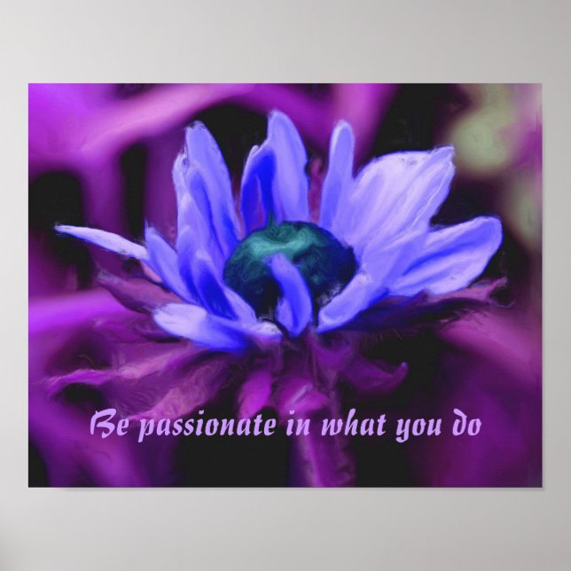 Purple Daisy Passion Quote Inspirational Poster (Front)