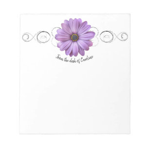 Purple Daisy Personalised Notepad