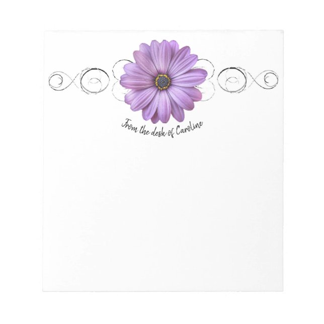Purple Daisy Personalised Notepad (Front)